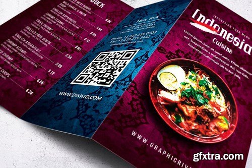 Indonesian Cuisine Trifold Menu