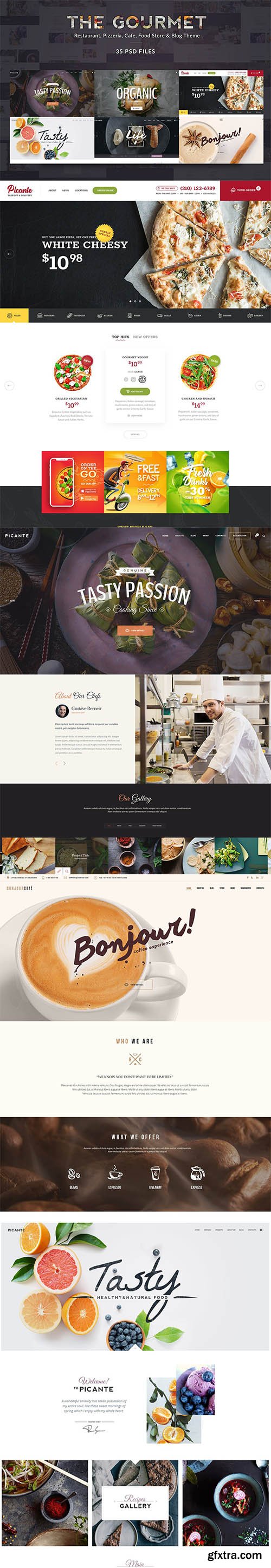 Gourmet - Food & Restaurant PSD Template