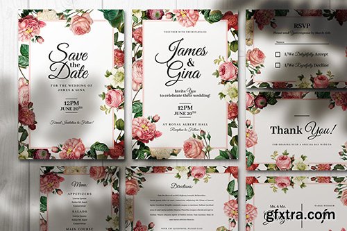 Elegant Wedding Invitations With Flowers