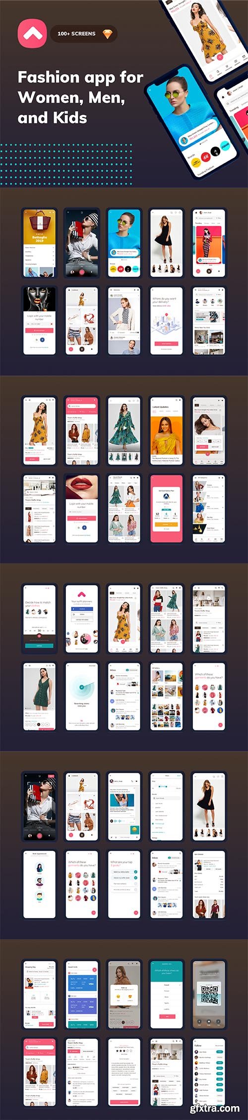 Button up fashion mobile app - UI kit