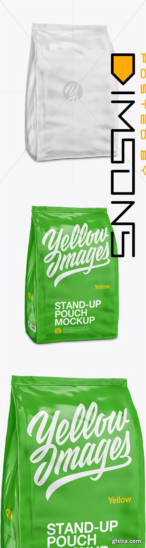 Stand Up Glossy Pouch - Half Side View 31090