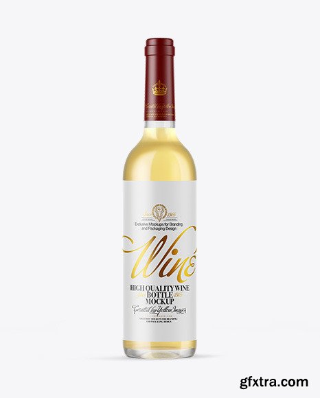 Clear Glass White Wine Bottle Mockup 50489