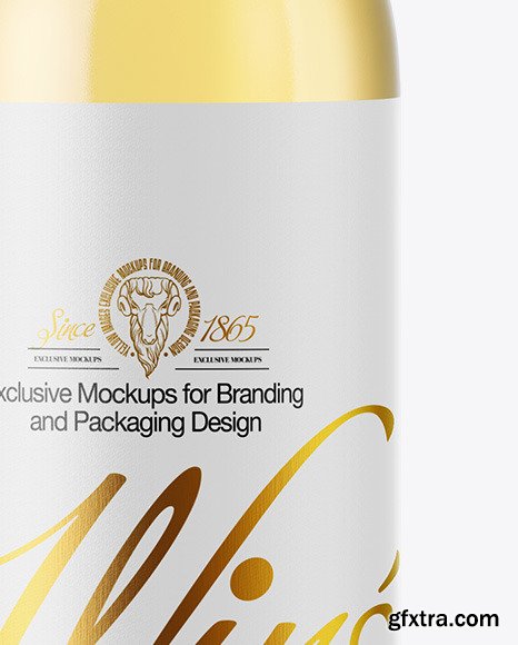 Clear Glass White Wine Bottle Mockup 50489