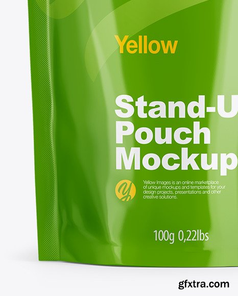 Glossy Stand Up Pouch with Zipper Mockup 50535