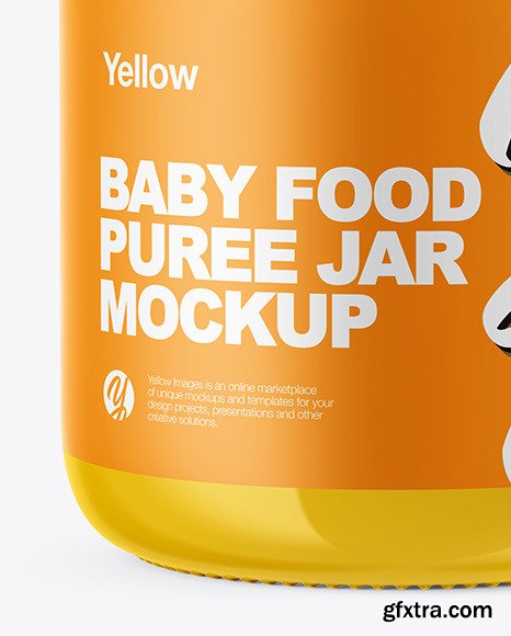 Glossy Baby Food Jar Mockup 50606