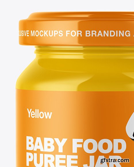 Glossy Baby Food Jar Mockup 50606