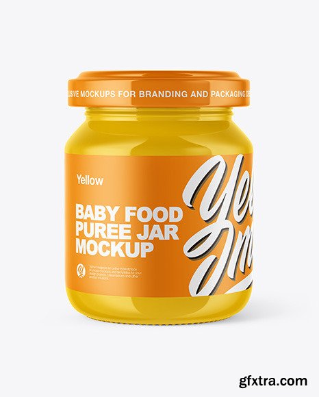 Glossy Baby Food Jar Mockup 50606