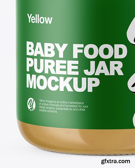 Clear Glass Baby Food Jar Mockup 50611