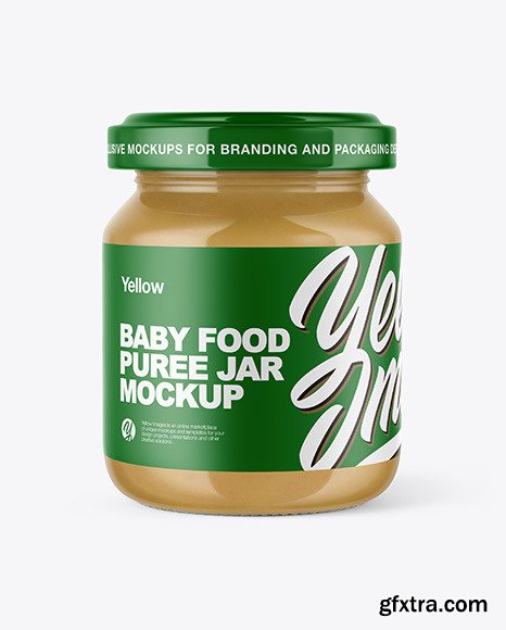 Clear Glass Baby Food Jar Mockup 50611