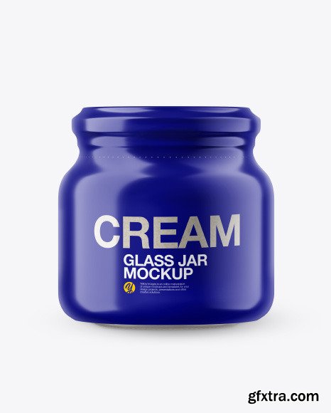 Glass Jar w/h Cashew Cream in Shrink Sleeve Mockup 50614