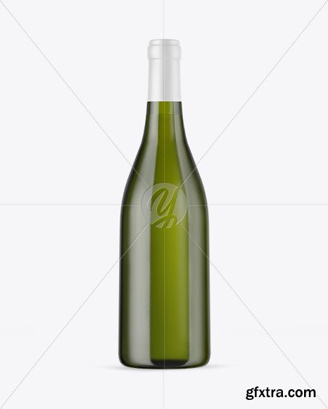 Green Glass White Wine Bottle Mockup 50537