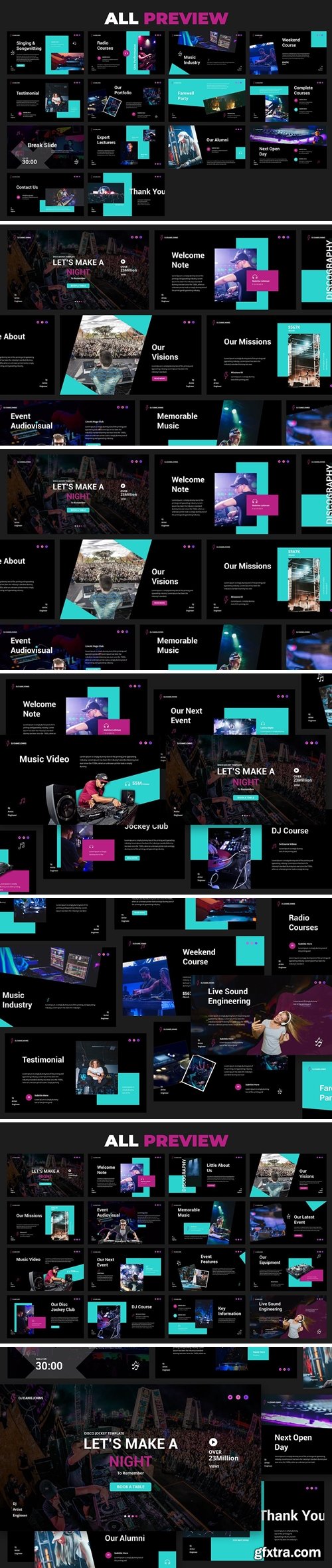 DJ Disc Jockey Powerpoint, Keynote and Google Slides Templates