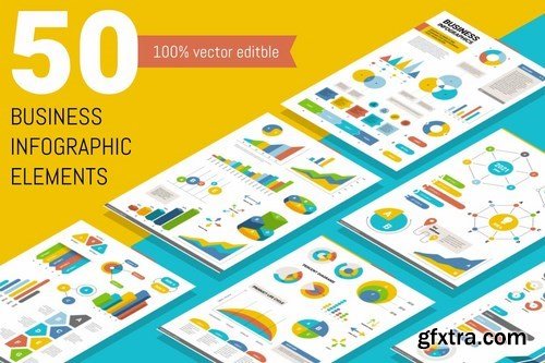 Set of 50 business infographic elements