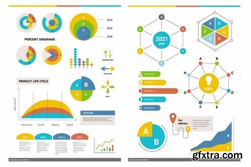 Set of 50 business infographic elements