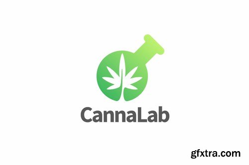 CannaLab - Cannabis Leaf & Lab Flask Logo