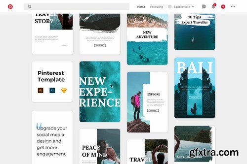 Pinterest Templates - Brush Travel Minimalist