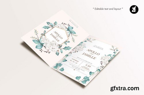 Floral Hand-drawn Watercolor Wedding Invitation