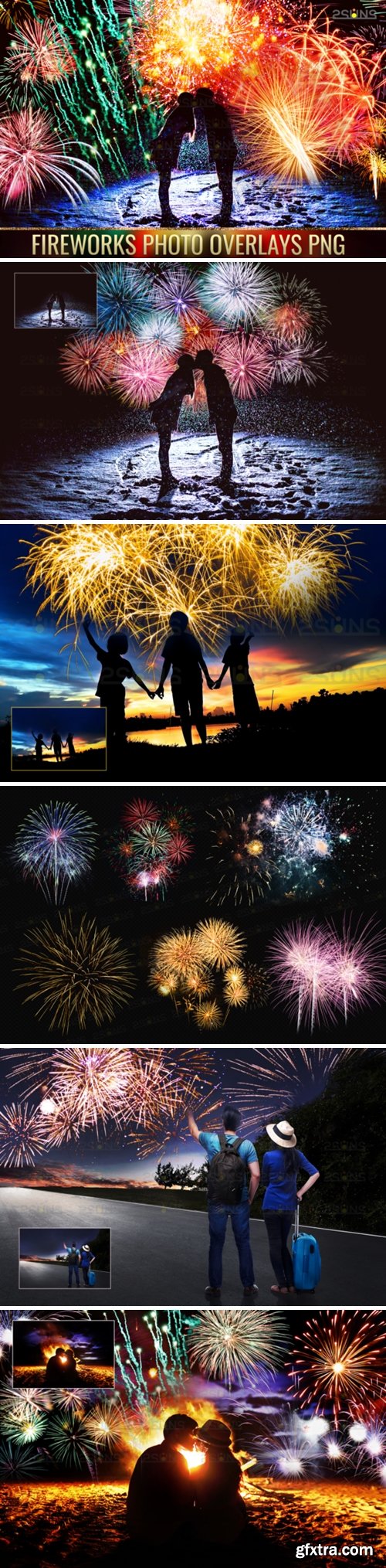 Holiday Fireworks Overlays Png Photoshop 1949567