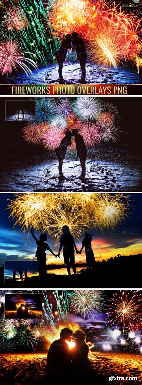 Holiday Fireworks Overlays Png Photoshop 1949604