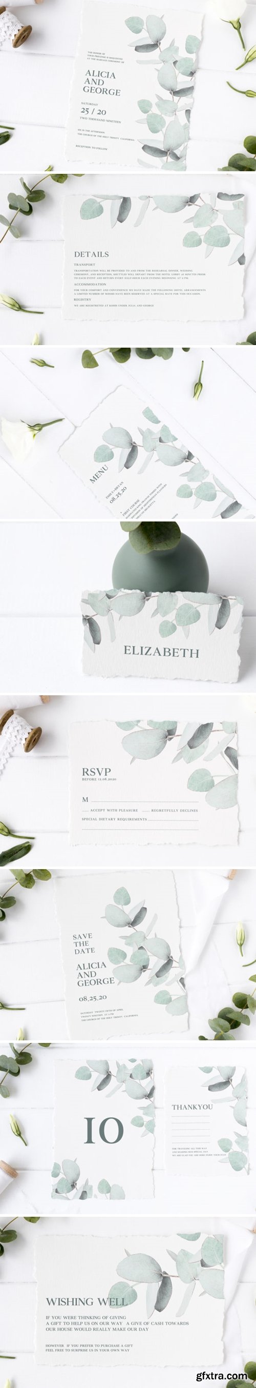 Eucalyptus Wedding Invitation Suite 1948940