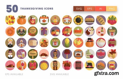 50 Thanksgiving Icons