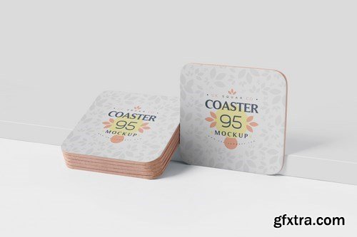 Square Coaster Mock-Up with Round Corner