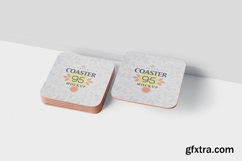 Square Coaster Mock-Up with Round Corner