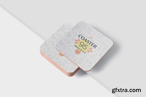 Square Coaster Mock-Up with Round Corner