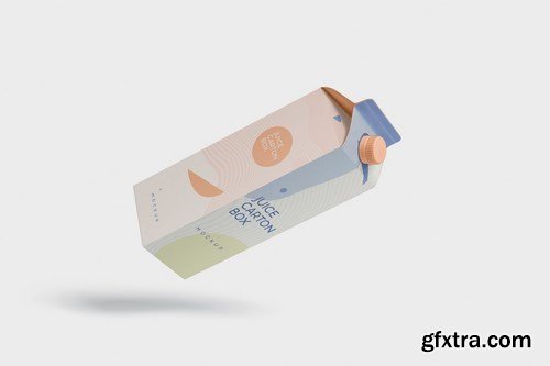 Juice - Milk Mockup - 1L Carton Box - Large Size