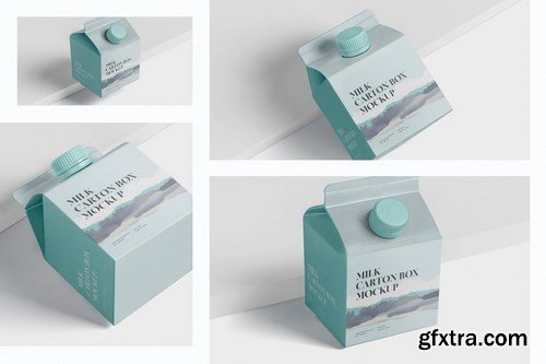 Juice - Milk Mockup - 250ml Carton Box - small siz