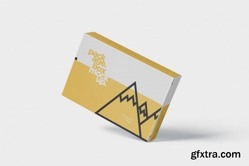 Package Box Mock-Up - Wide - Flat Rectangle Shape