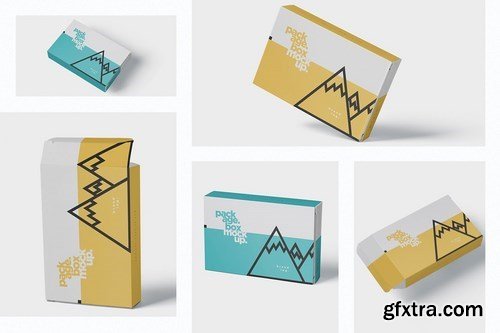 Package Box Mock-Up - Wide - Flat Rectangle Shape