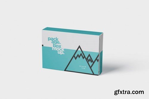 Package Box Mock-Up - Wide - Flat Rectangle Shape