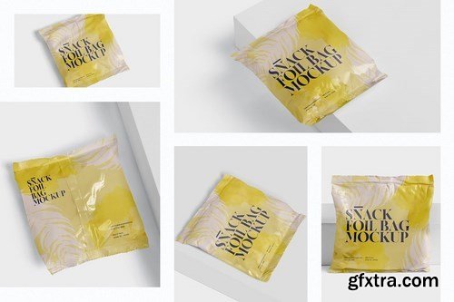 Snack Foil Bag Mockup - Square Size - Small