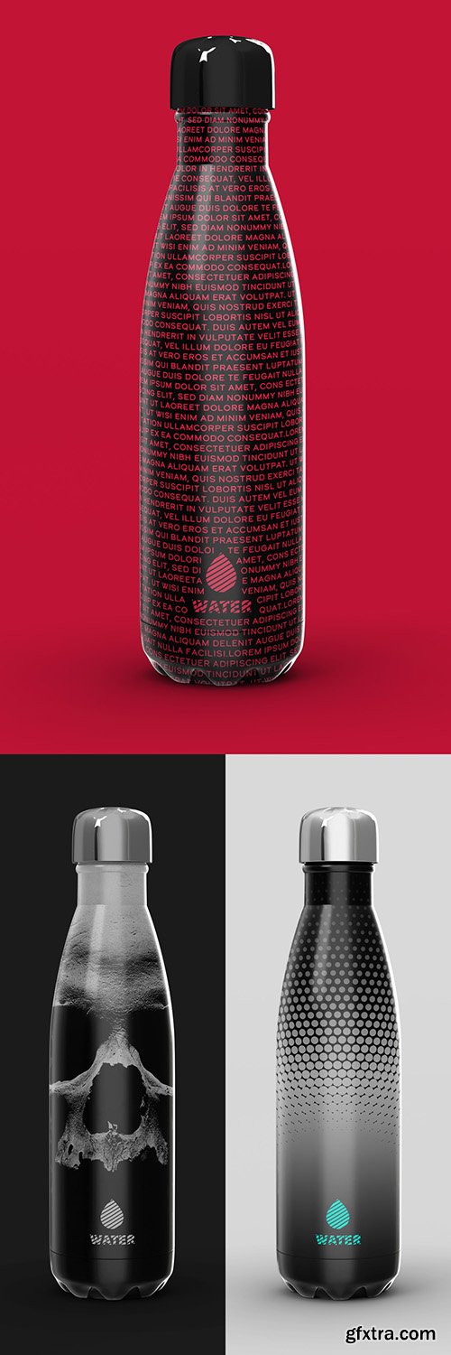 Black Vacuum Bottle Mockup 296125306