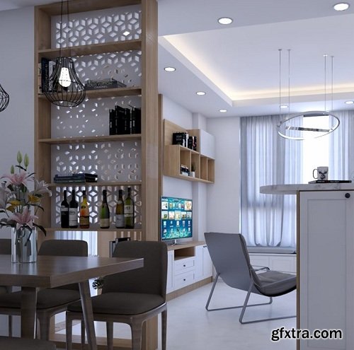 Interior Living - Kitchenroom Scene Sketchup Model by ToBi