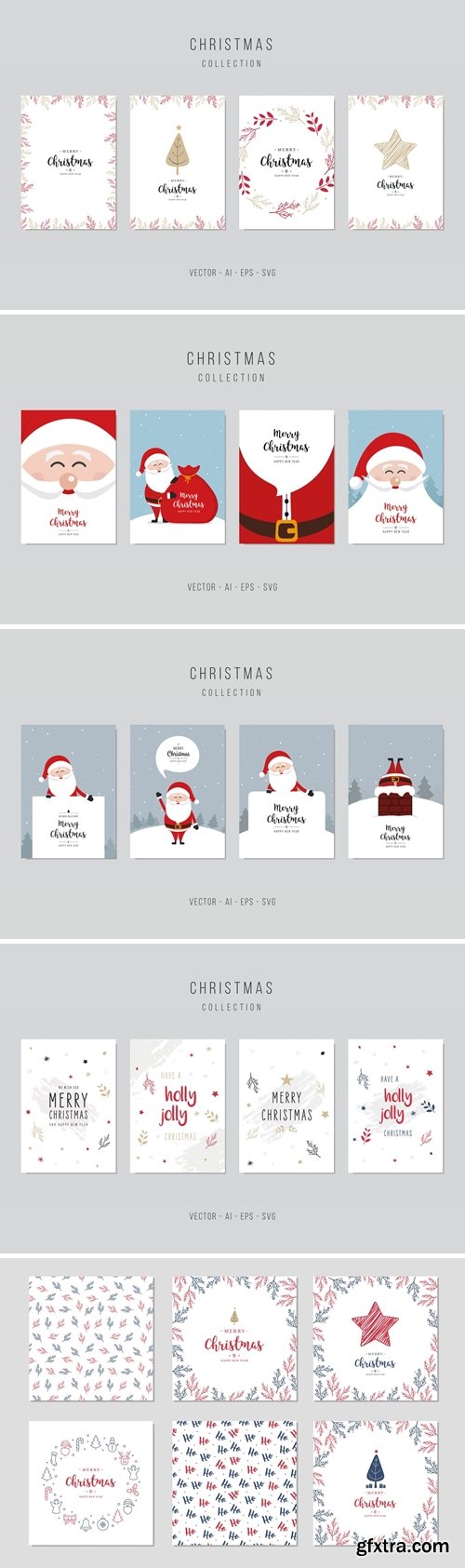 Christmas Card Set Vector