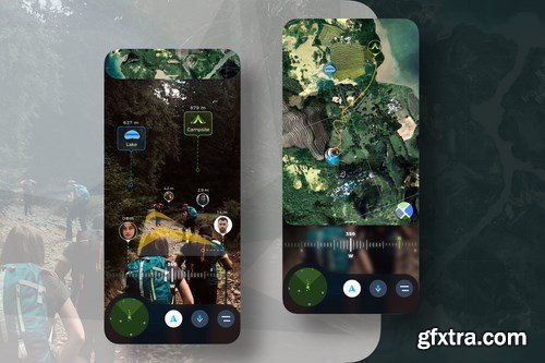 AR Travel Hiking Mobile UI