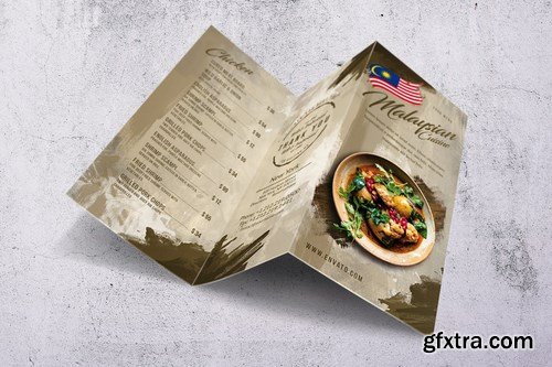 Malaysian Cuisine Trifold A4 & US Letter Food Menu