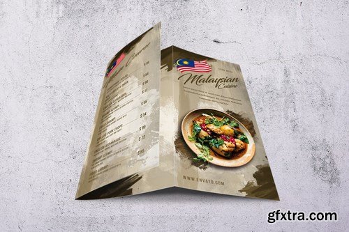 Malaysian Cuisine Trifold A4 & US Letter Food Menu