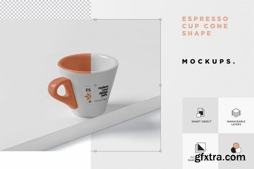 Espresso Cup Mockup - Cone Shaped - Small