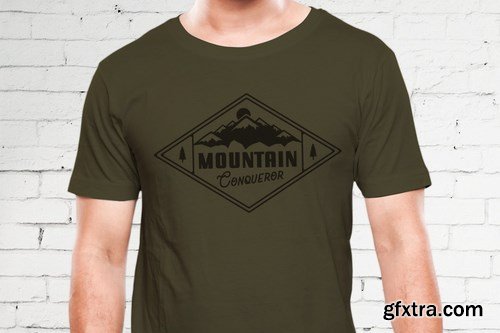 Mountain Logo Design, Retro Badge, Adventure Quote