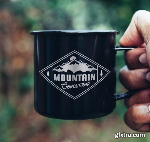 Mountain Logo Design, Retro Badge, Adventure Quote