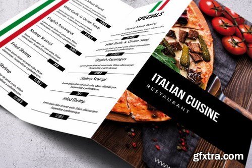 Italian Cuisine Elegant Trifold Menu