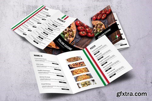 Italian Cuisine Elegant Trifold Menu