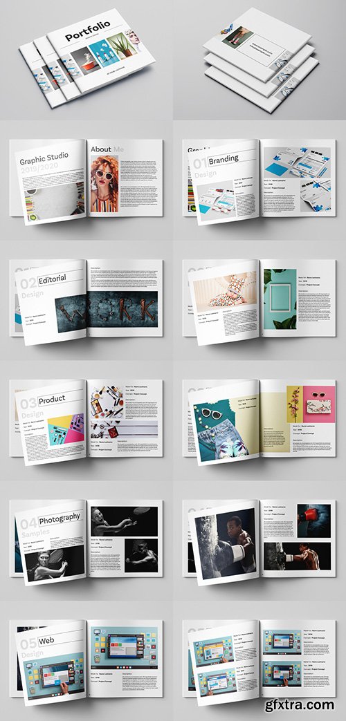 Square Graphic Design Portfolio Layout 253642951