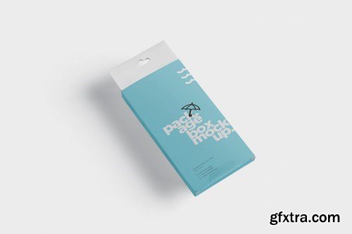 Package Box Mockup with Hanger - High Rectangle