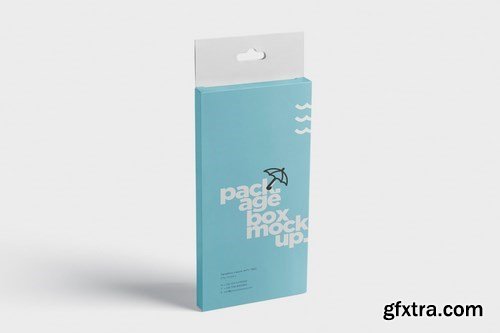 Package Box Mockup with Hanger - High Rectangle