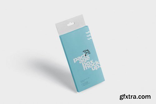 Package Box Mockup with Hanger - High Rectangle