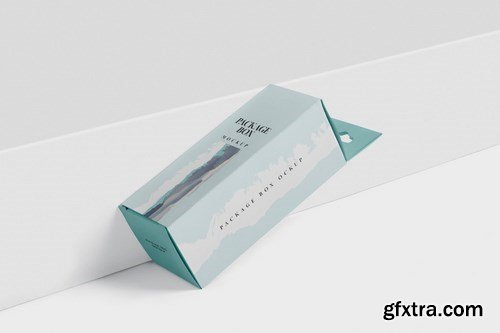 Package Box Mockup with with Hanger - Rectangle